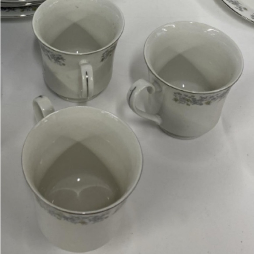 Newcor Dynasty Fine Porcelain & Silver China 20-Piece Dinnerware Set Serves 4 - Picture 8 of 8